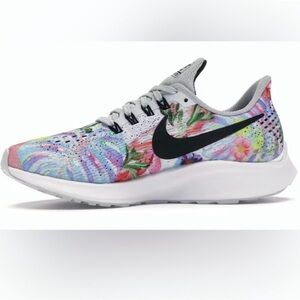 Nike Floral Print Zoom Pegasus Running Shoes - White & Black Accents